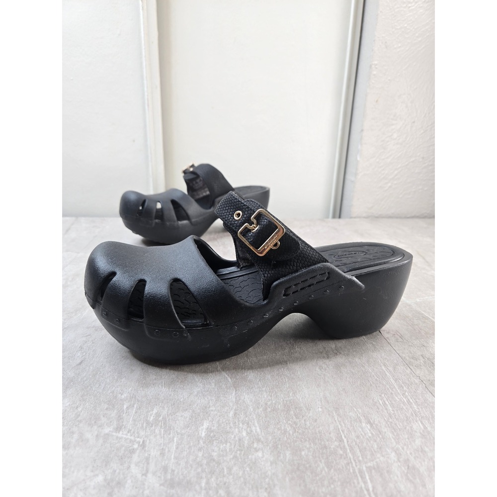 Dr. Scholl's Platform Clogs 9 Black Chunky Mary Jane Comfort Retro Nursing Shoes